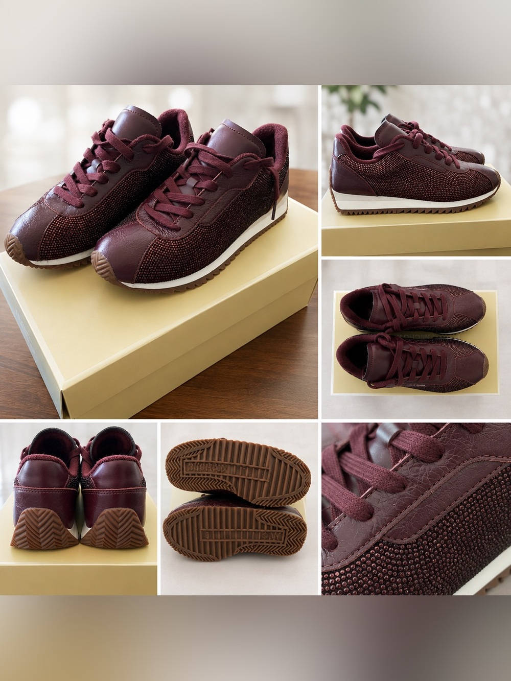 Michael Kors Rhodes Metallic Leather Oxblood Sneakers Size 7M | Great Condition